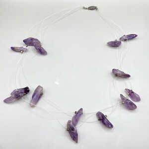 Vintage Amethyst Stone Chunk Necklace